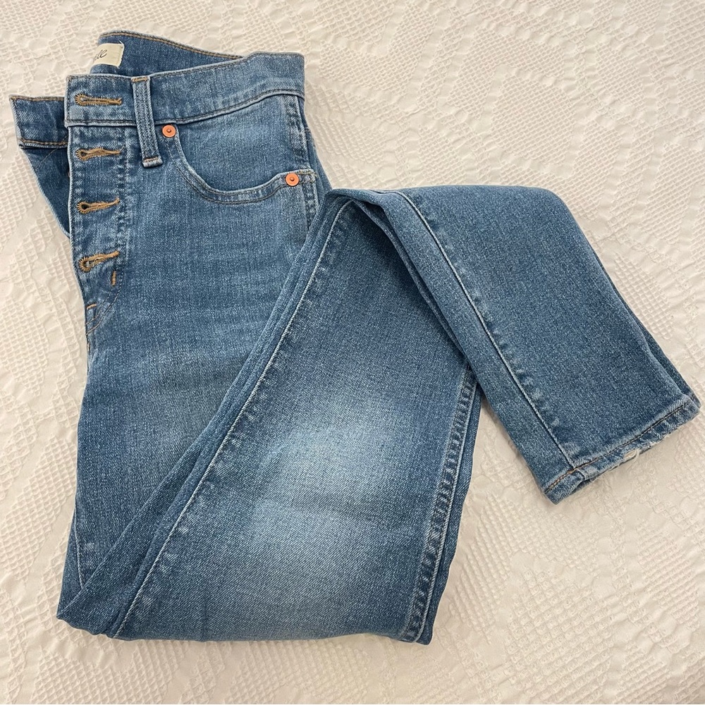Madewell Women's 10" High Rise Skinny Crop Jeans Button Front Size 25